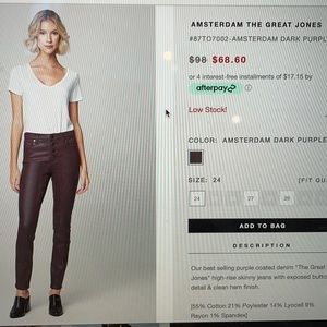 blank nyc skinny coated jeans in deep purple color perfect for fall size 26 NWT